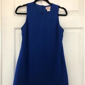 Chic Blue Dress with Scalloped Trim